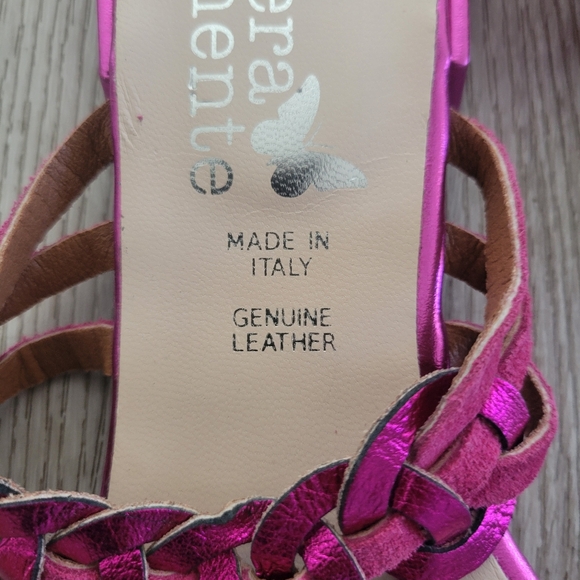 Libera Mente Fucsia Leather Woven Sandals - Picture 8 of 9